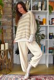 Stripe Boucle Slouch Knit Oatmeal & Ecru